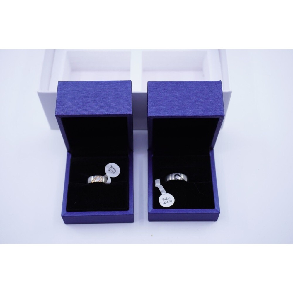 Lot of 2 Italo Wedding Band His and Hers Set Size (Her's SZ 7) (His SZ 9)